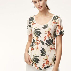 For The Republic Cream Tropical Floral T-shirt Blouse